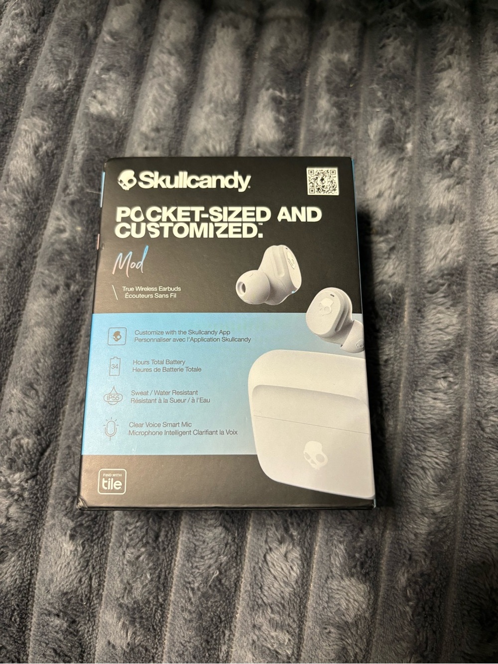 Skullcandy True Wireless Earbuds Box - Black & Light Blue